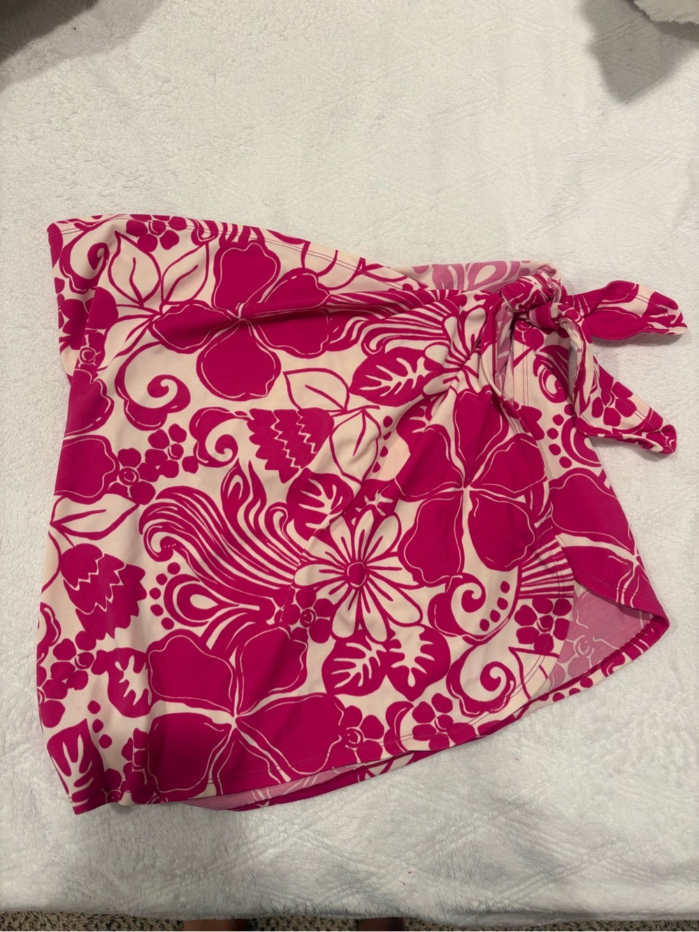 Vintage Victoria's Secret Pink Floral Swim Sarong Bathingsuit Coverup Size XS/S